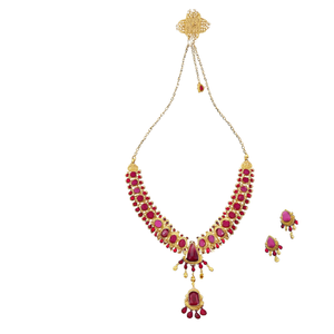 Antique Fashion Jewelry Set with Kemp Ruby Stone - Product Image 2