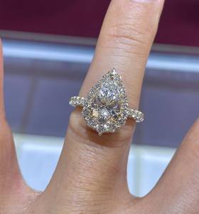 2.0 Ct Pear Cut Moissanite Diamond 14k Solid Gold Engagement <b>Ring</b> Customize Luxury Fine Jewelry <b>Ring</b> For Her Anniversary Gifts - Product Image 6