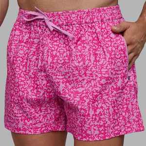 Pantalones Cortos Deportivos para Hombre, Color Rosa, Estampados, Cintura Elástica Media, Transpirables, Tejido de Poliéster - Product Image 5