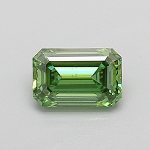 Diamant de laboratoire vert vif fantaisie taille émeraude de 0,91 carat certifié IGI, clarté VS1, polissage excellent, pierre précieuse non montée - Product Image 1