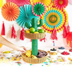 Bandeja de Servir de Ratán de 2 Niveles Multifuncional y Soporte para Tazones, para Baño y Sala de Estar, Mesa de Almacenamiento Moderna, Vajilla, Vietnam - Product Image 3