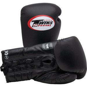 Wholesale Price Twins Muay Thai BGLL Black Leather Lace Up Kick Boxing <b>Gloves</b> - Product Image 2