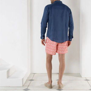 Shorts de bain pour hommes, décontractés, séchage rapide, cordon de serrage à la taille, poches latérales, impression par sublimation, polyester, plage, surf, sports nautiques - Product Image 5
