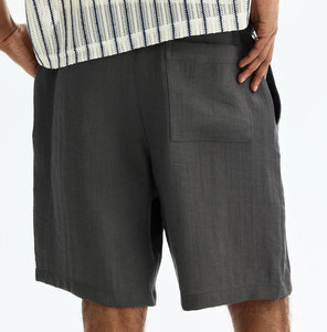 Pantalones Cortos Bermuda de Algodón para Hombre, Talla Grande, Color Sólido, Cintura Elástica, Estilo Casual con Bolsillos, Talle Medio, Tejido - Product Image 5