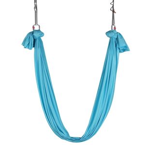 Kit de iniciación de yoga aéreo de tela de nailon de 100GSM, Columpio de hamaca de 5,5 yardas para todos los niveles, guía de fácil configuración de vuelo antigravedad azul-para - Product Image 1