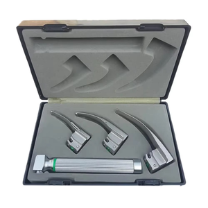 Set de Laringoscopio Convencional Macintosh Premium para Adultos, Acero Inoxidable Mate, Bulbo Estándar, Hojas Curvas, Kit de Intubación de Vías Respiratorias - Product Image 1