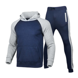 Conjunto Deportivo para Hombre al por Mayor, Sudadera con Capucha de Algodón y Felpa, Pantalones Deportivos con Cierre Completo, Personalizable - Product Image 1
