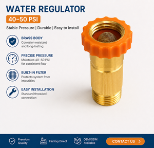 Régulateur de pression d'eau en laiton sans plomb pour camping-car, 40-50 PSI, régulateur réglable à haut débit pour système de plomberie de camping-car et caravane - Product Image 2