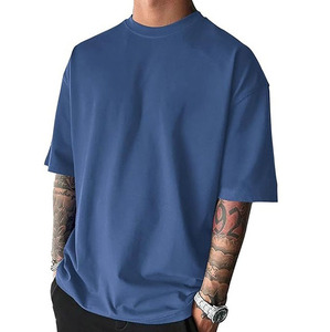 เสื้อยืดทรงบ็อกซ์ฟิตสำหรับผู้ชาย ผ้าฝ้ายโอเวอร์ไซส์ สวมใส่สบาย ระบายอากาศได้ดี เนื้อผ้านุ่ม เหมาะสำหรับใส่ทุกวัน ฤดูร้อน สไตล์สตรีทแวร์ เสื้อผ้าผู้ชายสำหรับขาย - Product Image 1