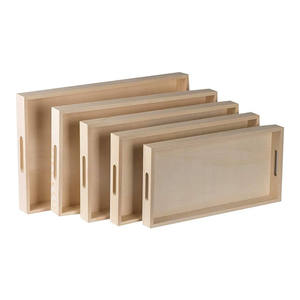 Bandeja de Madera Personalizada para Servir Desayuno, Bandeja de Madera sin Acabado para Cena, Té, Bocadillos, Chocolate, Manualidades - Product Image 1