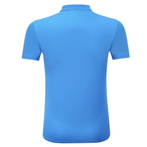 Polo à manches courtes bleu pour homme, couleur unie, décontracté, tricoté en piqué, boutonné, coupe classique - Product Image 2