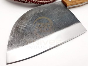 Cuchillo de Carnicero de Acero al Carbono Forjado con Acabado Martillado y Funda de Cuero, Logotipo Personalizado - Product Image 3