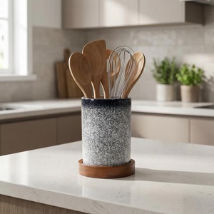 Refined Stoneware Ceramic <b>Utensil</b> <b>Holder</b> Speckled Reactive Glaze High Fired Thick Durable Heat Resistant <b>Kitchen</b> <b>utensil</b> <b>holder</b> - Product Image 2