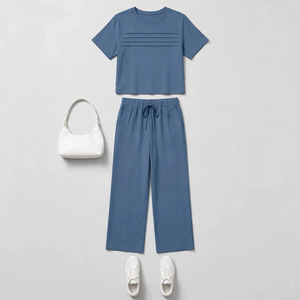 2026 Wholesale Summer Men's Casual Shorts <b>Set</b> Plain Color Solid 100% Cotton Jersey Quick Dry Knitted Customized Logo <b>Twin</b> <b>Set</b> - Product Image 2