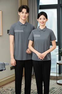 Uniforme pour le personnel d'entretien hôtelier, 100% coton, unisexe, printemps-été, manches courtes, tenue de travail pour les nettoyeurs, service professionnel pour les complexes hôteliers - Product Image 5