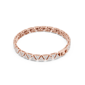18K Rose Gold V-Link Diamond Tennis <b>Bracelet</b> - Product Image 2