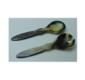 Ensemble de 2 cuillères à salade en corne, design unique, fabriquées à la main à partir de corne de buffle naturelle, prix usine. - Product Image 6