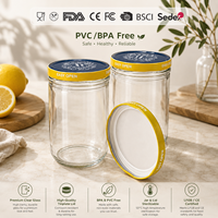 Bocal Mason personnalisé avec couvercle 150ml 250ml 500ml 1000ml, bocal en verre à large ouverture avec couvercle à vis, hermétique, pour stockage alimentaire et mise en conserve