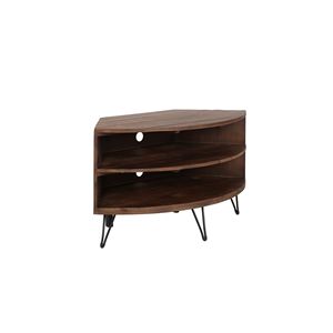 Tavolino Angolare in Legno Recuperato a Forma di Ventaglio, Supporto TV Salvaspazio per Soggiorno - Product Image 5