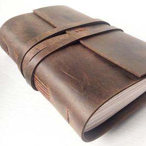 Wholesale Genuine Leather Journal Vintage Antique Handmade Blank Cotton Deckle Edge <b>Paper</b> Leather Notebook Diary Travel Journal - Product Image 5