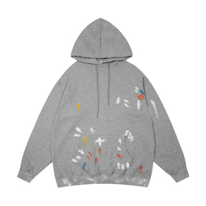 เสื้อฮู้ดดี้โอเวอร์ไซส์แบบสั่งทำพิเศษ พร้อมลายเพ้นท์มือและโลโก้พิมพ์ด้านหน้า แขนเสื้อแบบปกติ ผ้าฝ้ายเฟรนช์เทอร์รี่ เหมาะสำหรับใส่ในฤดูใบไม้ร่วง - Product Image 6