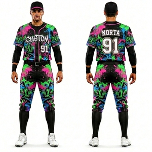 Conjunto de Pantalones Deportivos Sublimados con Patrón Geométrico Lineal Blanco y Negro, Uniformes de Béisbol de Poliéster para Equipos - Product Image 6
