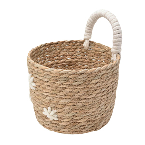 Cesta de Almacenamiento Tejida Natural de Alta Calidad con Asa Blanca, Hecha a Mano, la Más Vendida, Organizador para el Hogar, Venta al por Mayor de Fábrica OEM ODM - Product Image 4