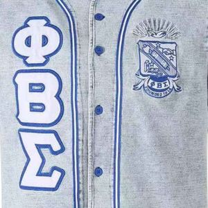 Maillot de baseball en jean Phi Beta Sigma pour hommes – Coupe confortable, qualité supérieure, vêtements de fraternité grecque, tenue athlétique décontractée - Product Image 6