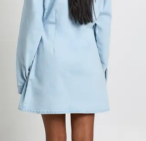 Vestido de Mezclilla Estilo Camisa de Manga Larga para Mujer, Moda Casual, Logotipo Personalizado, Marca Privada, Fabricante de Ropa al por Mayor, Estilo Moderno - Product Image 4
