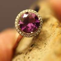 Bague Halo Alexandrite Éthique à Changement de Couleur en Argent Sterling Massif 925, Pierre de Naissance de Février, Bijou Élégant et Luxueux en Pierre Précieuse, Rhodié