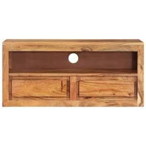 ตู้วางทีวีไม้สักแท้ขนาดกลาง สีน้ำตาล ชั้นวางทีวีไม้ - Product Image 2