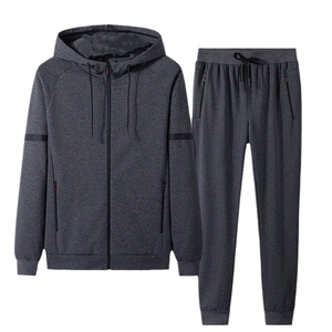 Ensemble de survêtement décontracté pour homme, coupe ajustée, 2 pièces, en coton respirant, pour la course et l'entraînement en hiver, confortable - Product Image 3