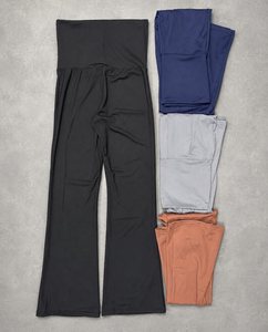 Pantalon de yoga évasé taille haute personnalisé pour femme, leggings évasés, pantalon de sport coupe bootcut, collant de fitness extensible en nylon et élasthanne, vêtements de sport - Product Image 4