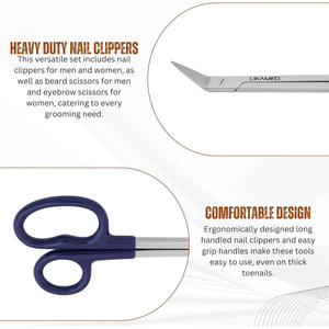 Ciseaux à ongles incurvés en acier inoxydable LIKAMED, manche extra long, coupe-ongles épais pour ongles incarnés et cuticules 7.5 - Product Image 4