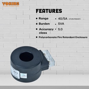 หม้อแปลงกระแสไฟฟ้า YOKINS 40/5A แบบขดลวดเดี่ยว 40A รุ่น RT30 ทองแดงกลม สำหรับแอมมิเตอร์ ติดตั้งบนราง 5VA Burden - Product Image 1