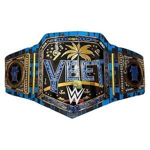 เข็มขัดแชมป์ New Jey Uso YEET Championship  เข็มขัดแชมป์มวยปล้ำแบบไม่มีข้อโต้แย้ง แผ่นโลหะหนา 2 มม. สายหนังปรับได้ขนาด 4 มม. - Product Image 3