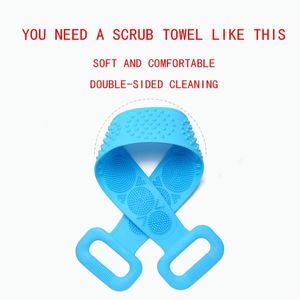 2 X Easy Clean Exfoliating Silicone <b>Back</b> <b>Scrubber</b> <b>Shower</b> Bath Body Brush for Women for Daily Use - Product Image 5