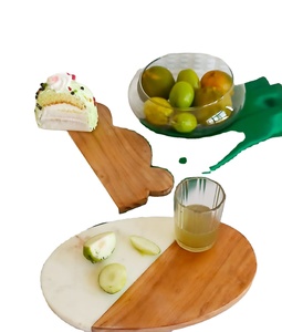 Tablas de cortar rectangulares de mármol y madera de acacia, vajilla decorativa, embalaje personalizado, hogar, cocina comercial, hoteles - Product Image 2