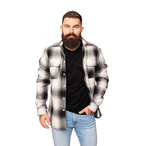 Wholesale Cheap Winter Men's Plaid Flannel Shirts Patchwork <b>Thick</b> <b>Fleece</b> Quilted Lined Long Sleeve Button Shirt <b>Jacket</b> - Product Image 1