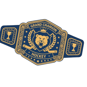 Grand Champion Hockey Title Belt with Bear Emblem and Cup Designs Premium Quality Customizable Leather Belt for Hockey Fans - Product Image 3