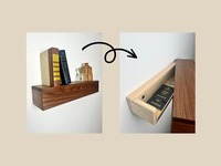 Étagère murale dissimulée en bois la plus vendue, compartiment de rangement secret, étagère flottante artisanale, durable et multifonctionnelle pour le salon