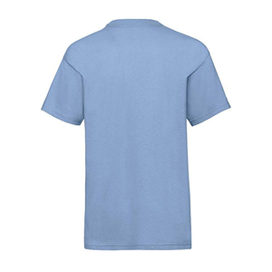 T-shirt décontracté pour homme, bleu clair, 100% coton, anti-rides, 320g, manches courtes, coupe classique, col rond, uni - Product Image 3