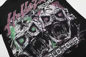 Camiseta de Alta Calidad con Lavado Ácido y Efecto Desgastado 2026, Estampado Gráfico de Verano, Top Personalizado de Estilo Urbano, Algodón, Estilo Hip Hop, Color Sólido - Product Image 3