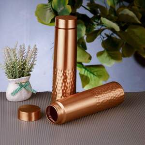 Bouteille d'eau en cuivre pur finition miroir, étanche, réutilisable, élégante, pour l'hydratation et le bien-être, fournisseur en gros - Product Image 2