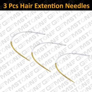 <b>White</b> Gold Stainless Steel <b>Hair</b> <b>Extension</b> Plier Tools Kit Micro Rings Loop Hook Needles Clips Small Scissors Set Home Use - Product Image 3