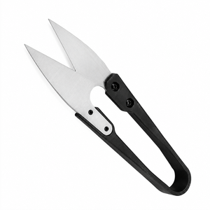 MANAN INSTRUMENTS U Shape Stainless Steel Scissors Black <b>Plastic</b> Handle Smooth <b>Edge</b> Multi-Purpose Cutting Tool DIY Grade - Product Image 2