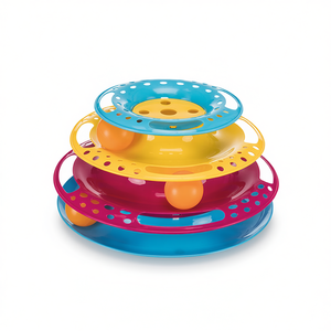 Juguete Interactivo y de Movimiento para Mascotas, Torre Circular de Plástico, 25 cm/13 cm - Product Image 2