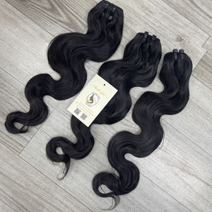 12A Grado Cuerpo rizado profundo Ondulado Negro Paquetes Cutículas completas Alineadas Cabello humano vietnamita de Vietnam - Product Image 3