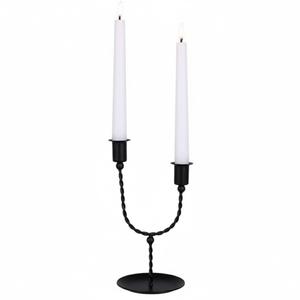 Porte-bougies coniques en fer forgé noir, support de bougie moderne en métal pour la décoration de la maison, centre de table de mariage, ornement - Product Image 3