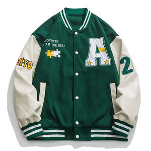 Blouson universitaire en laine et cuir pour homme, brodé, pour le baseball, idéal pour l'hiver, les activités de plein air et le style urbain – Vente en gros - Product Image 1